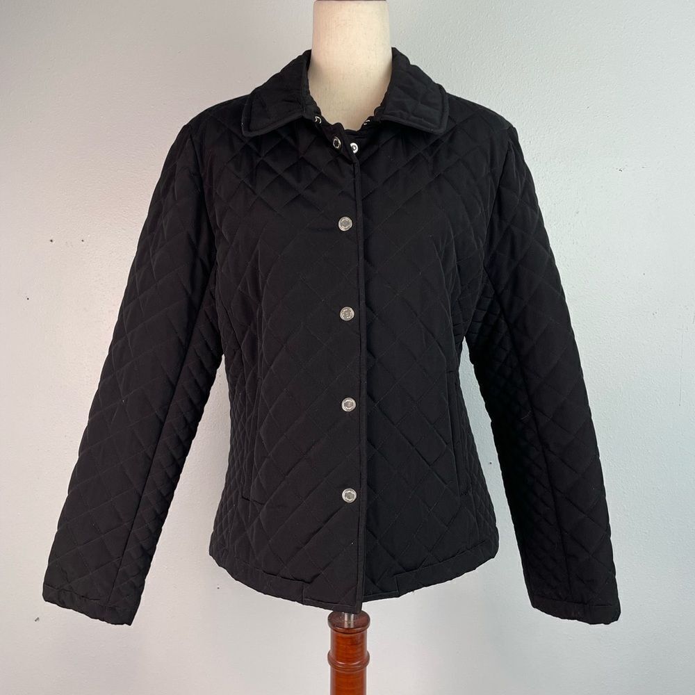 Calvin Klein Black Light Weight Jacket with Quilted Design Size M EUC